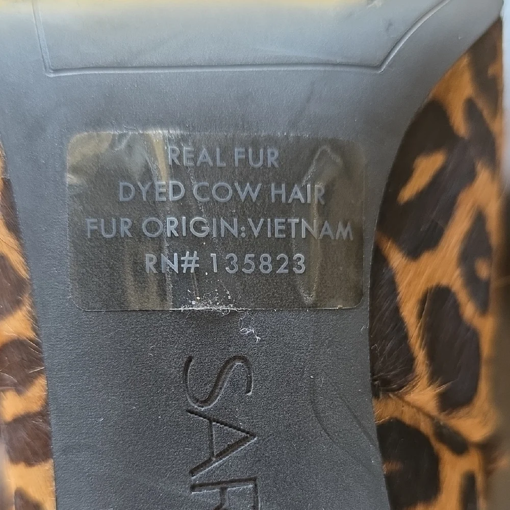 SARTO By Franco Sarto Animal Print Ankle Strap Heels